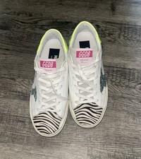 Golden Goose Zebra Print Neon Pink Green color Sz 37