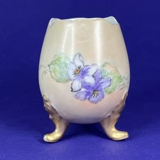 Floral Broken Egg Shell Vase Gold Accents Plankenhammer Bavaria Made in Germany