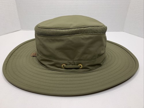 The Airflo Tilley LTM6 Waterproof Vented SZ 7 1/8 Olive Green Bucket Hat P118 - Picture 3 of 18