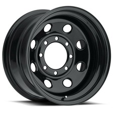 16 Vision 85 Steel Soft 8 Gloss Black 16x7 Wheel 8x6.5 8x165.1 0mm Rim