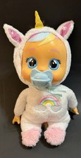 Muñeca Cry Babies Dreamy Unicorn niños 12 pulgadas arco iris brillante interactiva