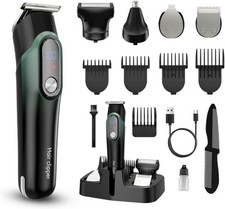 Beard Trimmer for Men, Electric Razor for Nose, Body, Face and Mustache, 5-In-1