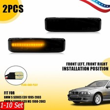 1-10x For BMW 5 Series E39 95-03 LED Scan Amber Light Side Marker Lights Smoked