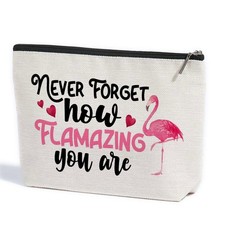 ZHAMEN Novelty Flamingo Decor Makeup Bag 10.5"x 7"x 2.5", Multicolour 0595