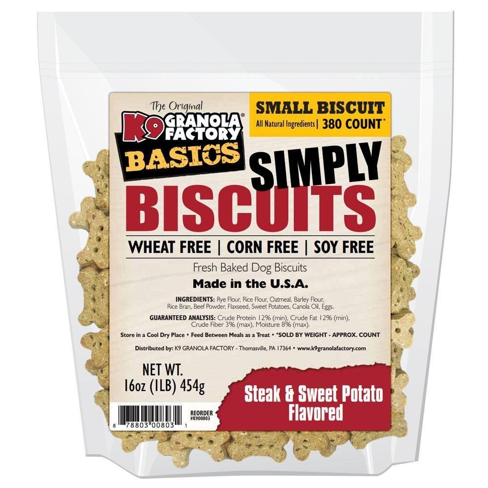 Simply Biscuits Steak and Sweet Potato Dog Treat 1lb Wheat C