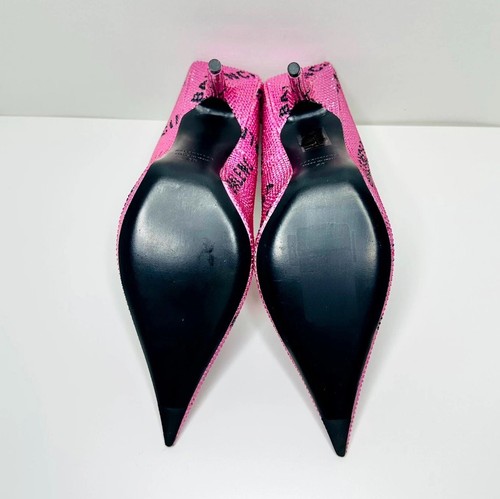 Balenciaga 40/ US 10 Pumps Pink Knife Crystal Embellished Stiletto Heel NWOB - Picture 13 of 16