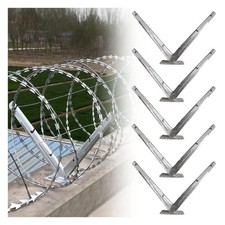 OYKSHDF Galvanized Razor Wire V Bracket Fence Extension Arm Wall Mount 5PCS
