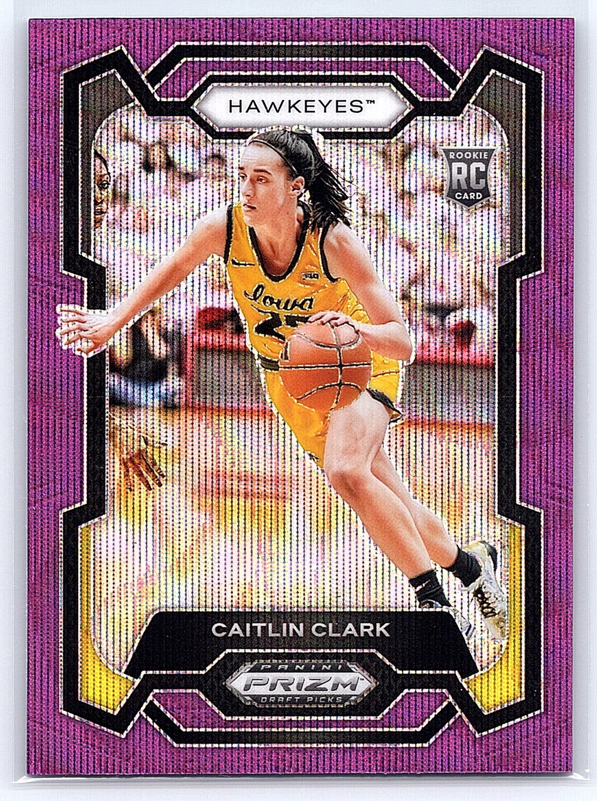 2024 Panini Prizm Draft Picks #57 Caitlin Clark Prizms Purple Wave