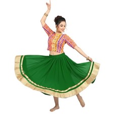 Women Bollywood Belly Dance Chiffon Skirt Flowy Tiered Gypsy Carnival Dance C37
