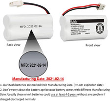 2 Pk 2.4V 300Mah Ni Mh Replacement Cordless Phone Battery for Vtech Att Models
