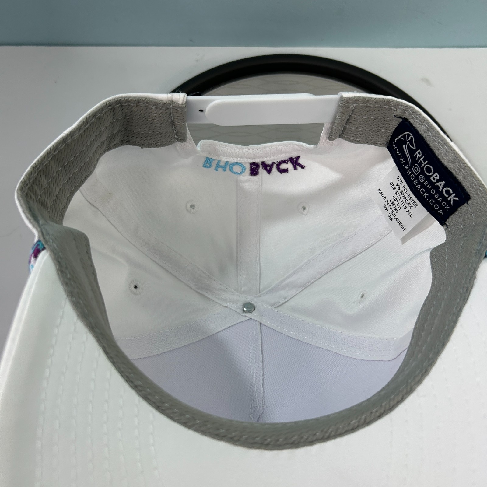 Rhoback Snapback Hat White Adjustable Structured … - image 11