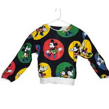 Vintage Minnie Mickey Mouse reversible crewneck sweatshirt Size Large 24in chest