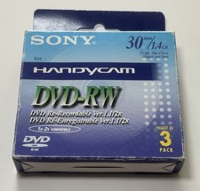Sony Handycam DvD-RW 30m / 1.4gb 3 Pack Unopened