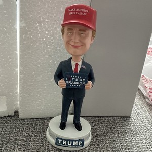 Trump Figurine "Make America Great Again" w/ "Let's Go Brandon" Sign