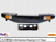 Front Bumper For 1986-95 Suzuki Samurai Painted Black Steel Turn Light Set
