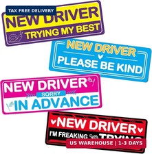 4Pcs New Driver Magnet for Car,Student Driver Magnetic Car Stickers  Funny Refl