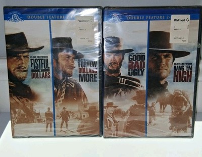 Lot of 2 Clint Eastwood Double Feature DVDs 4 Movies - Fistful Of Dollars