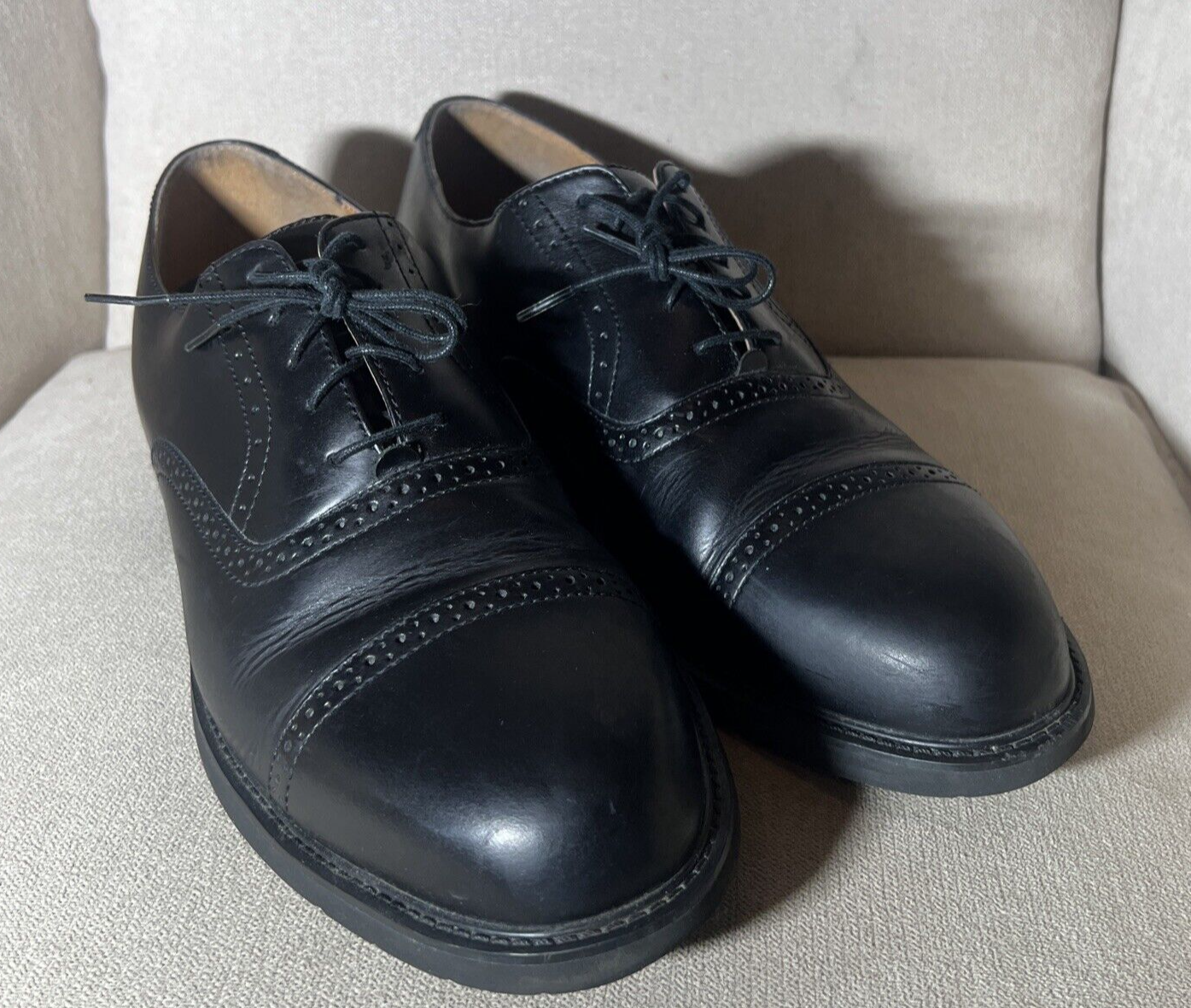 SAOLA Scarpe eleganti Rockport da uomo 12 M nere in pelle con lacci Oxford punta a cappuccio M1728
