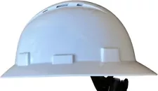 Light White Full Brim Hard Hat with with Fas-trac Suspension