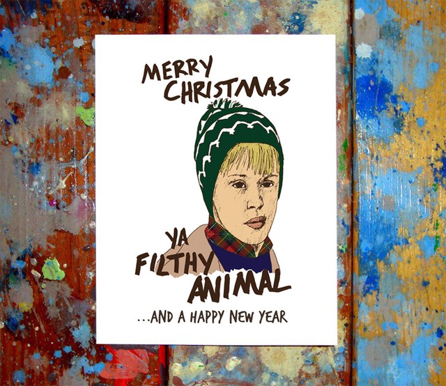 Home alone 2: lost in new york (1/5) movie clip Home Alone Merry Christmas Greeting Card, Ya Filthy Animal Movie 90s Holidays | eBay