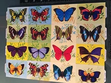 Vintage Die Cut Scrap / Craft colorful  embossed Butterflies    MLP 1250 uncut 