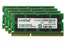 Crucial 16 GB DDR3 RAM 4x 4 GB 2RX8 PC3-10600S 1333Mhz CL9 SODIMM Laptop Memory