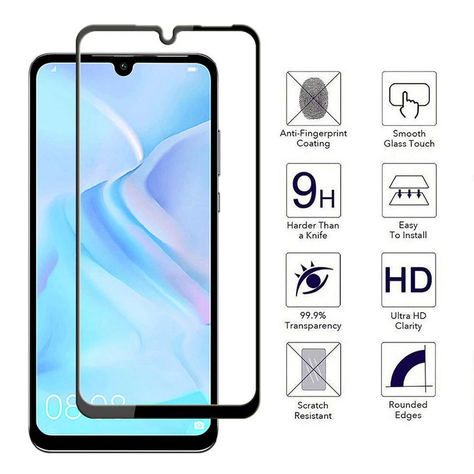 For Huawei P40 P30 P20 Lite Pro Full Coverage Tempered Glass Screen Protector - Image 3 of 4