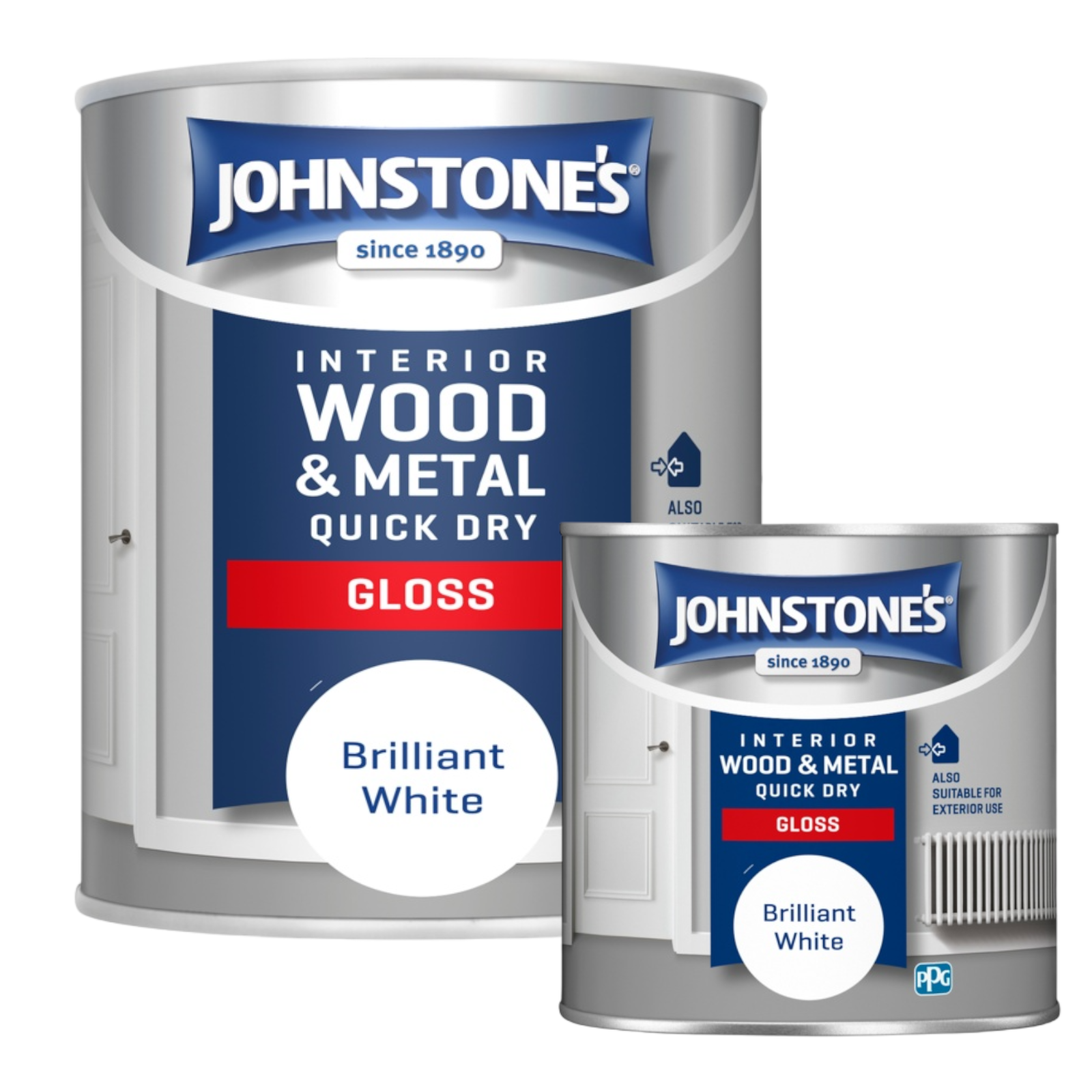 Johnstone's Wood And Metal Quick Dry Paint Gloss Brilliant White 250m