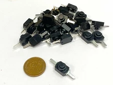 30 Pieces black Latching push button switch flashlight mini lock small 2pin B5