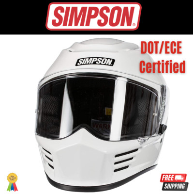 Simpson Racing Motorcycle Speed Street Bandit Helmet Large White SPBL1