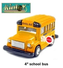 Brand New 4" Kintoy School Bus Diecast Model Toy Pull Action Play Fun