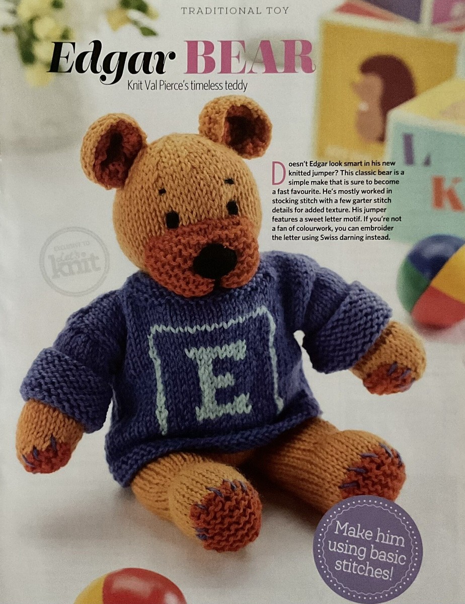 Knitting Pattern Edgar Teddy Bear Toy UK