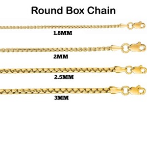 Authentic 14K Gold Plated 925 Sterling Silver Round Box Link Chain Necklace Italian Made