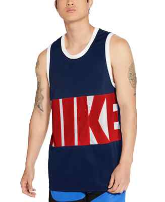 Débardeur basket rétro Nike Dri-Fit pour homme, bleu marine, petit