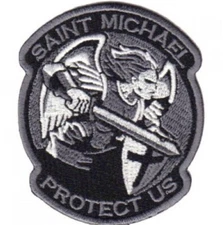 ST MICHAEL PROTECT US SUBDUED MILITARY EMBROIDERED PATCH**FREE SHIPPING**