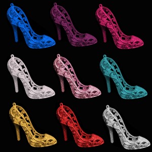 2 Pack 12cm Glitter Shoes Christmas Tree Decoration Dp Choose