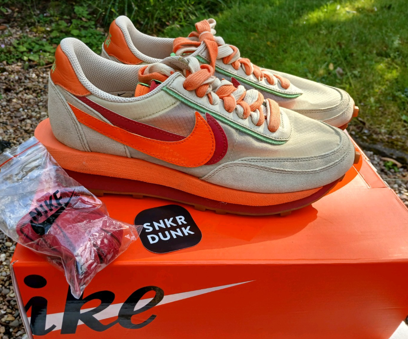 SACAI X NIKE NIKE x SACAI x CLOT LD WAFFLE NET ORANGE BLAZE UK 8 Men's Trainers Shoes W BOX