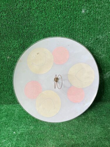smiley face light cover 70’s 60 multicolor Vintage Hippie Lamp Shade Glass Rare - Picture 2 of 4