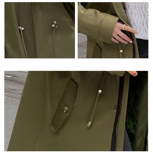 Winter Women's Genuine Raccoon Fur Collar/Liner Coats Long Parka Jackets Outdoor - Picture 19 of 40