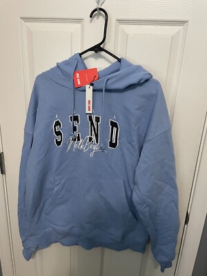 FULL SEND Nelk Boys  heavyweight hoodie Size M Skyblue Brand New With Tags