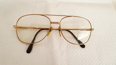 Occhiali Essilor Luxottica Vintage 140-56-16 Gold Frame 592 France Lunettes  rfEO