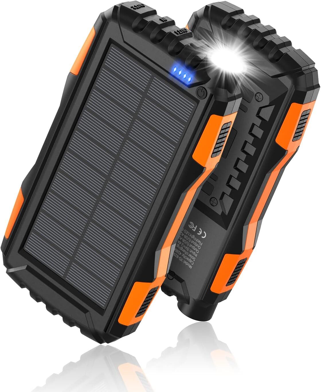 Power Bank - Solar Charger - 42800mAh Portable Charger (Orange)-image