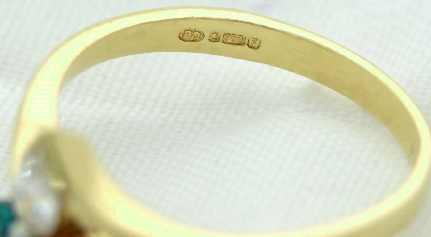 RUBY DIAMOND EMERALD ESTATE RING DESIGNER TRIANGU… - image 4