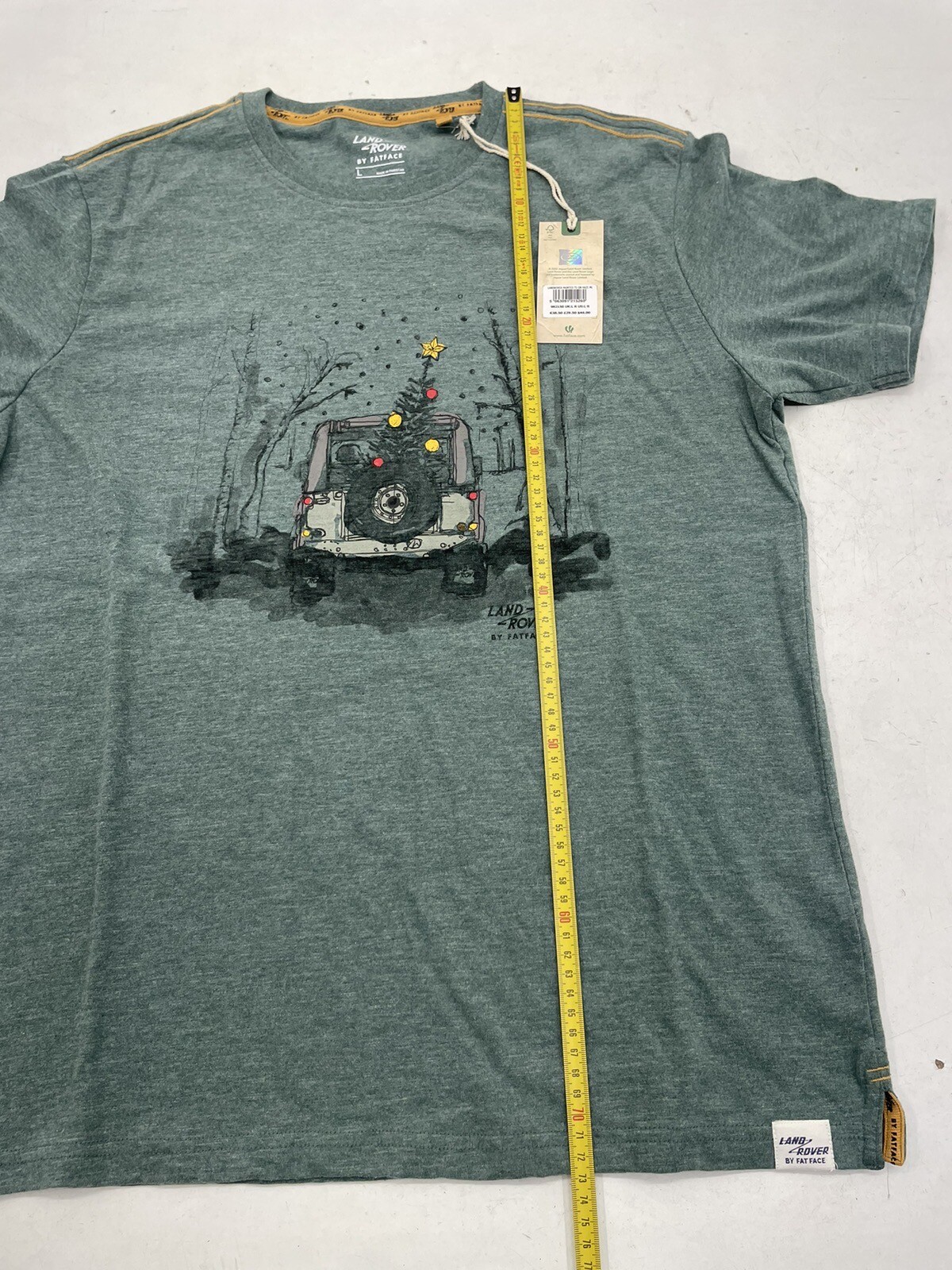 Fat Face Official Land Rover Christmas Tshirt Size L Defender Xmas
