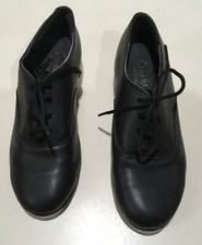 Sansha TA91 TEE OSCAR Size K Child/Youth Black Leather Tap shoes 8 3/4 length