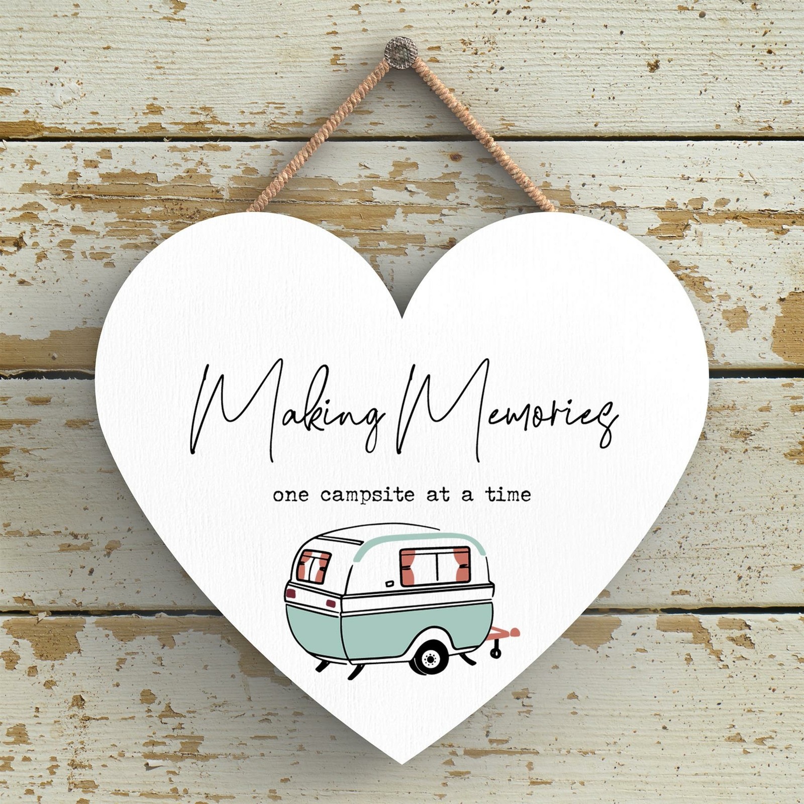 MAKING MEMORIES CAMPER CARAVAN CAMPING THEMED HANGING PLAQUE