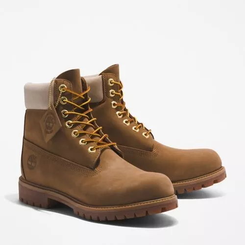 Men's Timberland Premium WP 6 in Boot Brown-Beige Nubuck Size: 7.5 Style: A5PAM