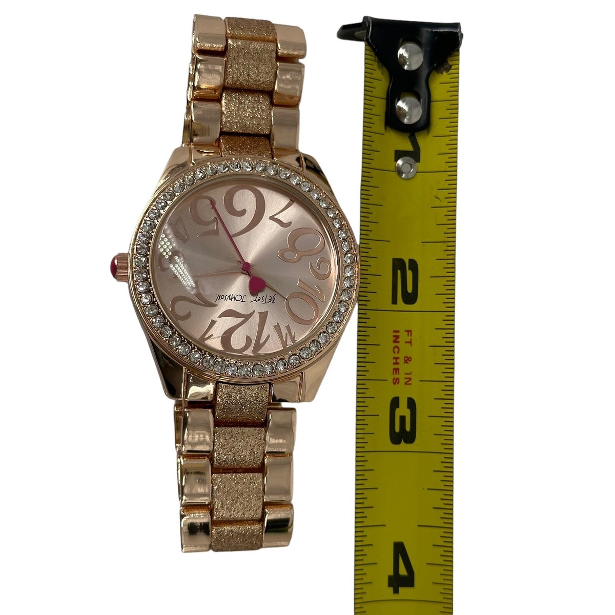 Betsey Johnson Watch Womens Rose Gold Toned Heart Dial  display picture 1
