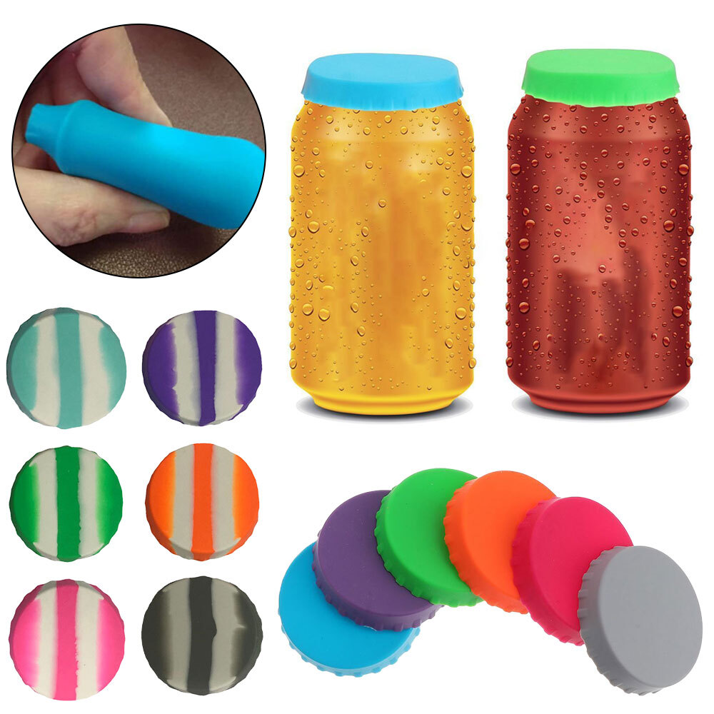 6PCS Silicone Soda Can Saver Lid Soda Can Covers for Beer Can Drink
