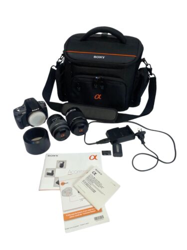 SONY Digital SLR Camera 10.2MP (DSLR-A330) 2 Lenses Mem Card Battery Charger Bag - Picture 1 of 22